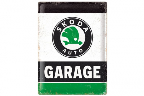 Blechschild Skoda Garage